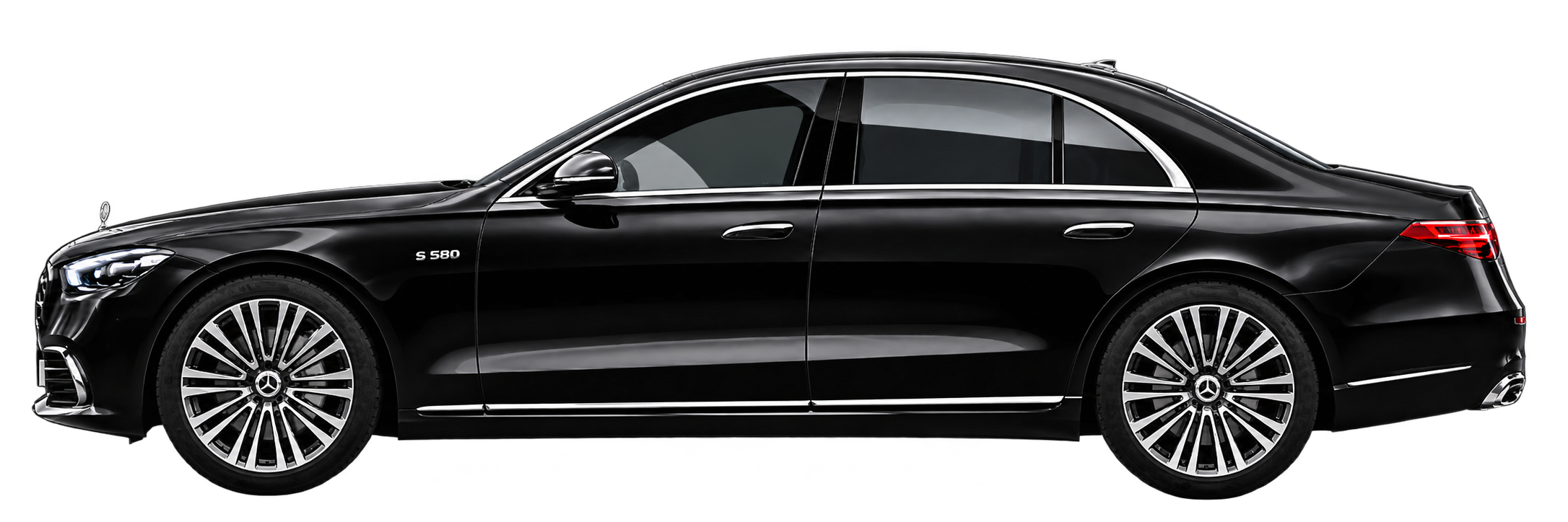 Black Mercedes-Benz S 580 Side Profile